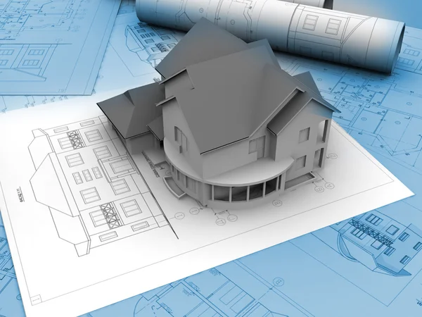 3D plan drawing — Stock Photo, Image