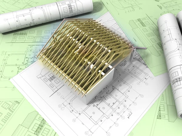 3d 绘图的计划 — 图库照片