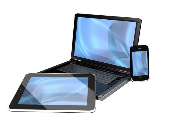 Mobility devices - blue wave background