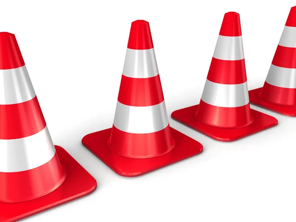 The 3d traffic cones isolated over white — Stock Photo, Image