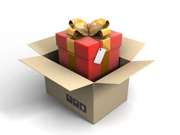 Single gift box — Stock Photo, Image