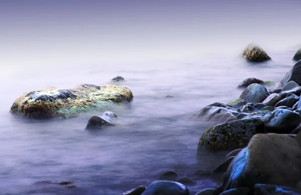 Strand in der Dämmerung - Langzeitbelichtung — Stockfoto