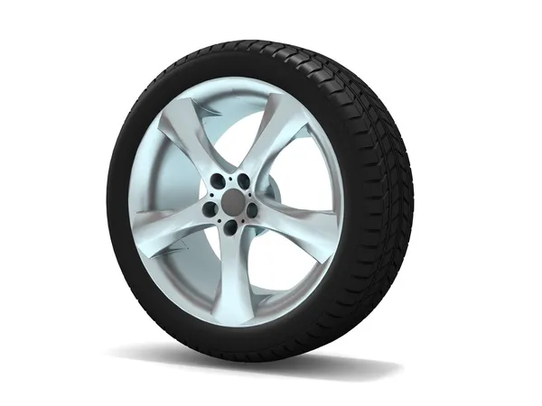 Wheels isolated on white. 3d illustration — Stock Photo, Image