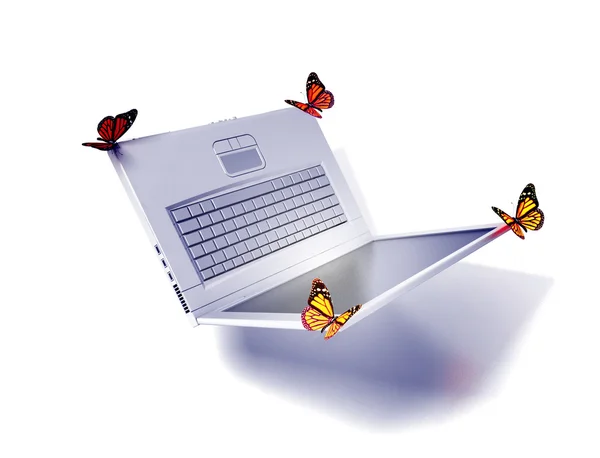 Weightless laptop — Stock Photo, Image