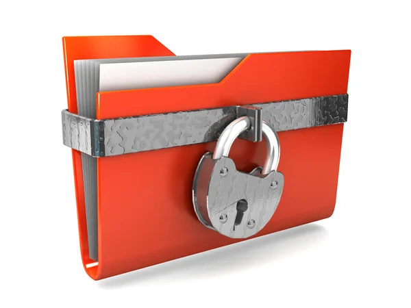 Data security. 3d illustration of folders closed isolated on white. — Stock Photo, Image