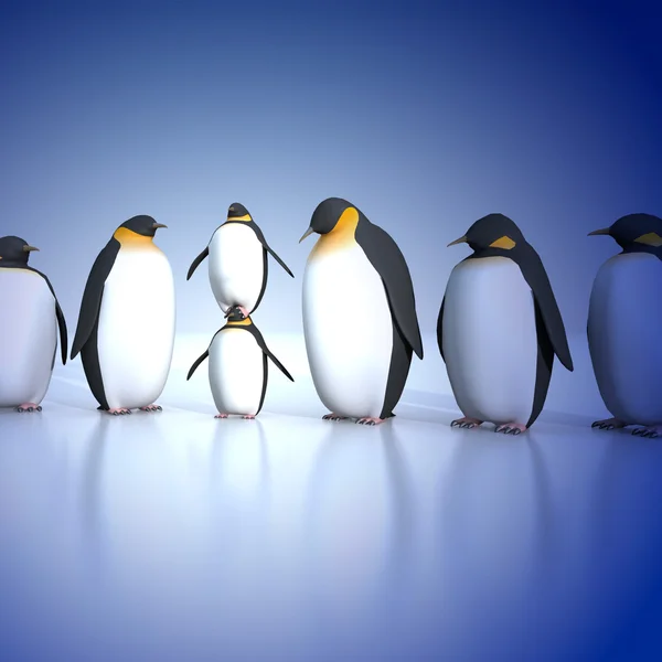 Pinguins divertidos — Fotografia de Stock