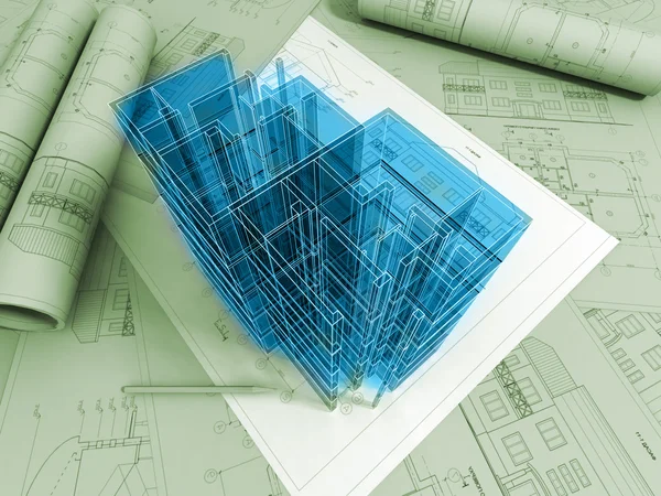 3D plan drawing — Stock Photo, Image