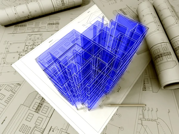 3D plan drawing — Stock Photo, Image