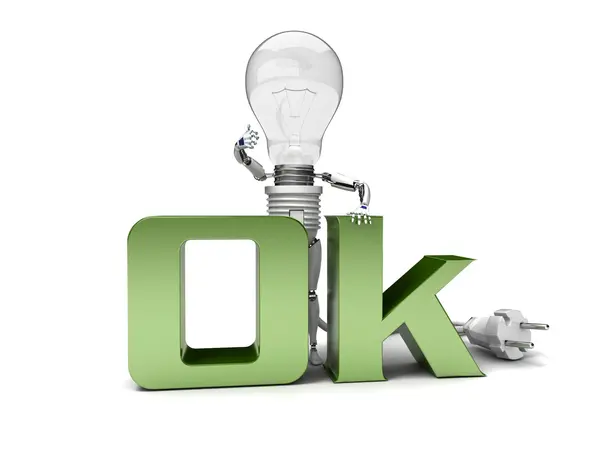 The robot "bulb" isolated on a white background — Stock Photo, Image