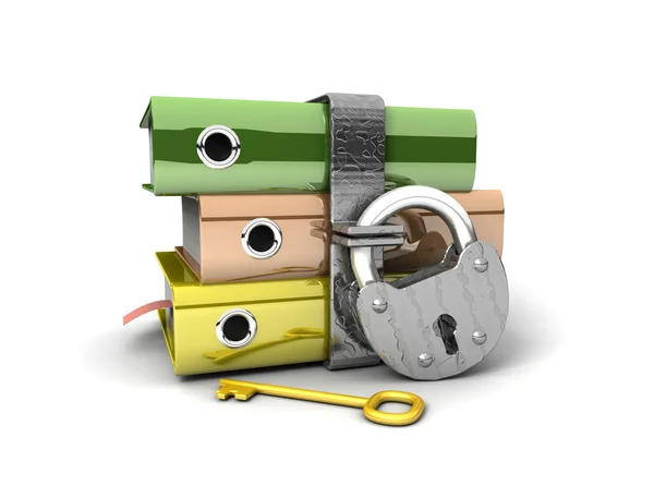 3D illustration of the image of a folder with the lock on a white background — Stock Photo, Image