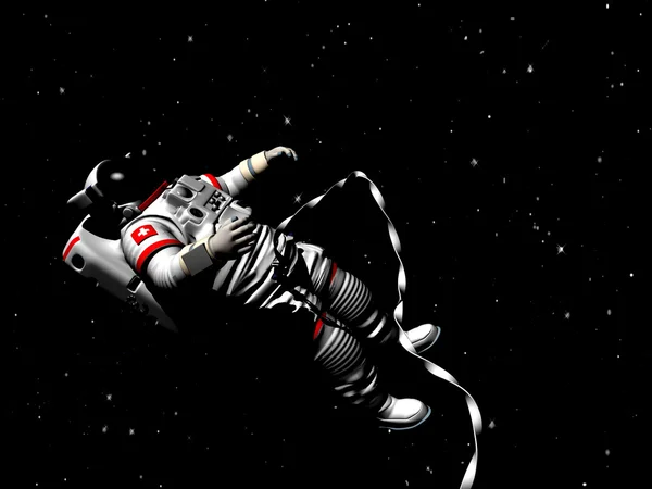El astronauta en un espacio exterior contra las estrellas — Foto de Stock