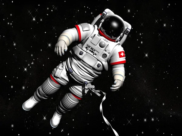 Астронавт в открытом космосе против звезд — стоковое фото