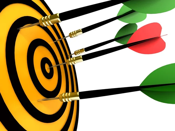 Dart hitting the target — Stock Photo, Image