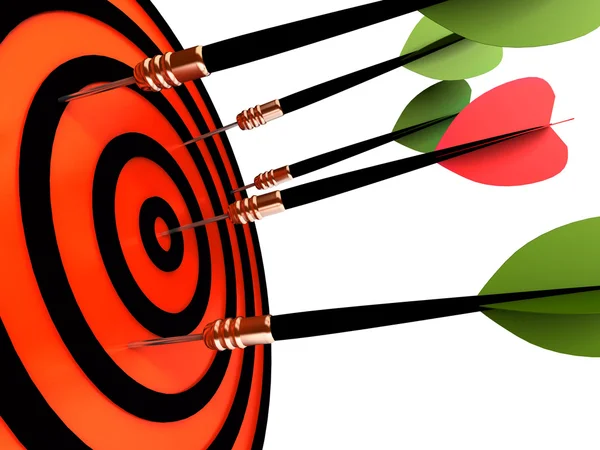 Dart hitting the target — Stock Photo, Image