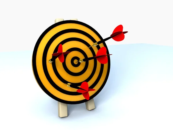 3d target and arrows, isolated on white — Stock Photo, Image