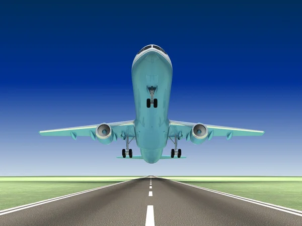 Road and plane — Stock Photo, Image
