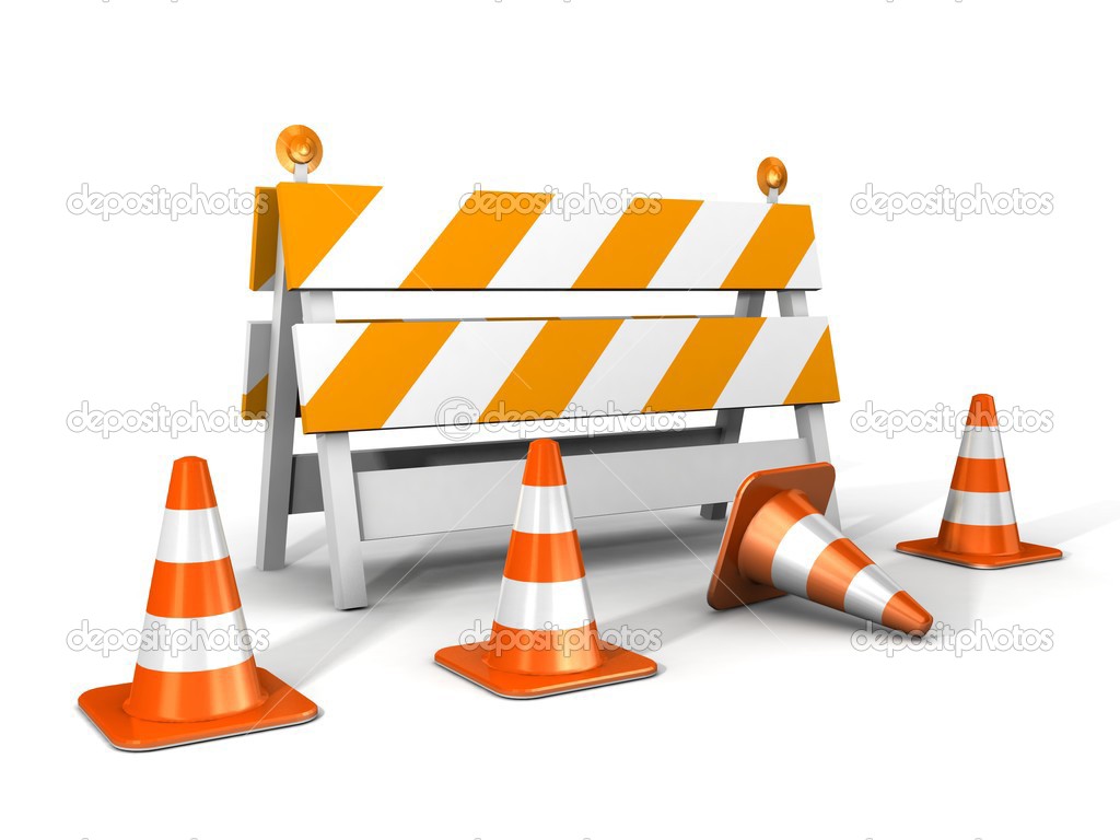 Under construction! with traffic cones Stock Photo by ©ArchManStocker