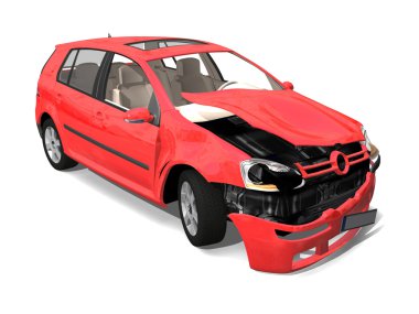 Isolated Crashed Car