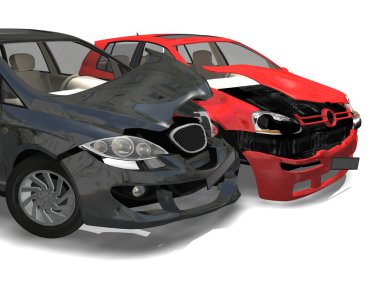 Isolated Crashed Car
