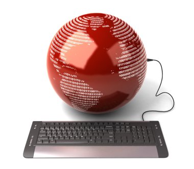 bilgisayar ile bağlı dünya Küre