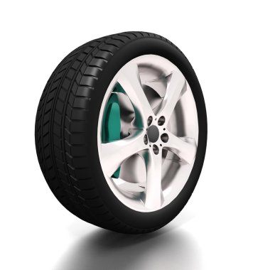 tekerlek ile beyaz zemin üzerine çelik jant