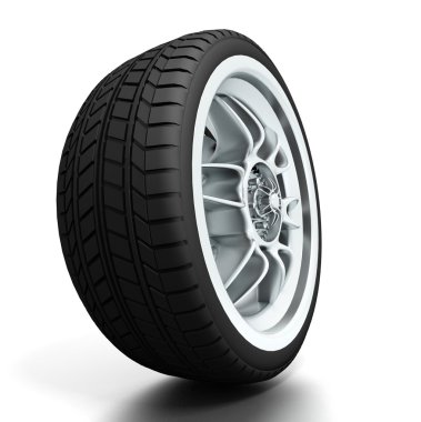 tekerlek ile beyaz zemin üzerine çelik jant