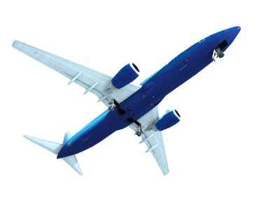 jet uçak iniş, üzerinde beyaz izole