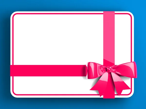 Blank gift tag tied with a bow of red ribbon. — Stock Photo, Image