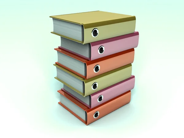 Illustrazione 3d dello stack di cartelle di archivio — Foto Stock