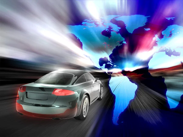 Fast car moving with motion blur — Stock Photo, Image