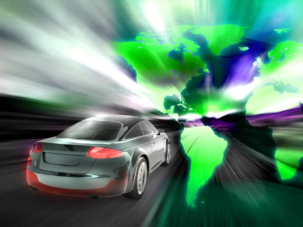 Fast car moving with motion blur — Stock Photo, Image