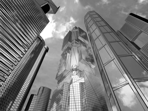 Firmy budynków w perspektywie — Zdjęcie stockowe