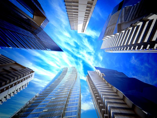 Firmy budynków w perspektywie — Zdjęcie stockowe