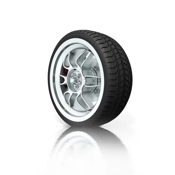 Wheels isolated on white. 3d illustration. — Stock Photo, Image