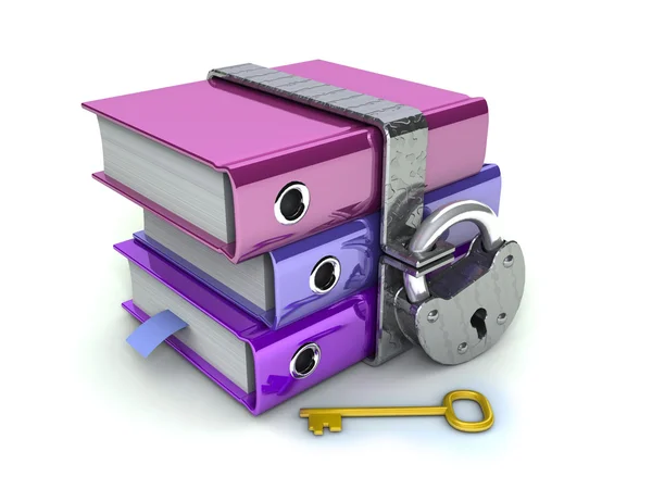 3D illustration of the image of a folder with the lock on a white background — Stock Photo, Image