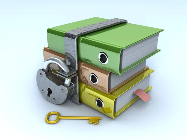 3D illustration of the image of a folder with the lock on a white background — Stock Photo, Image