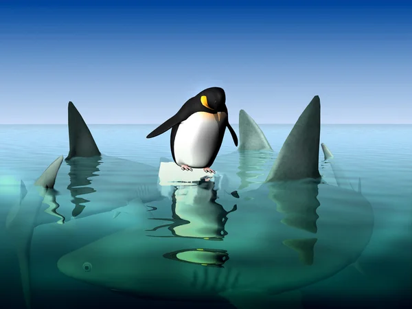 Крайньої пінгвіна — стокове фото
