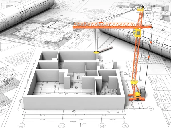 3D plan drawing — Stock Photo, Image