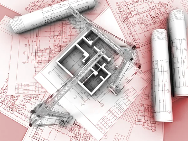 3D plan drawing — Stock Photo, Image