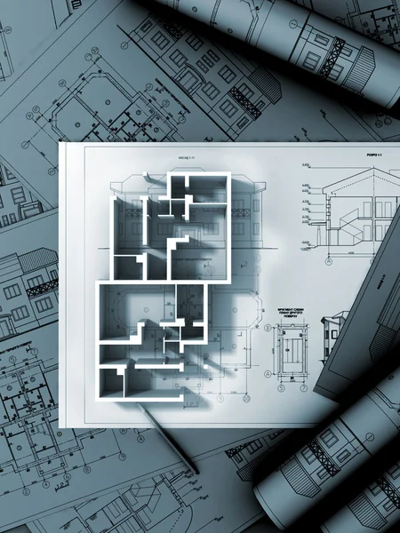 3D plan drawing — Stock Photo, Image