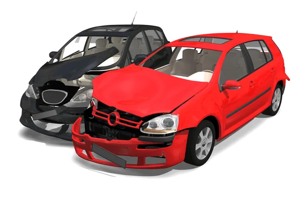 Isolated Crashed Cars — Stock Photo, Image