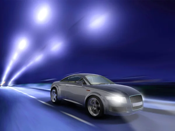 Fast car moving with motion blur — Stock Photo, Image