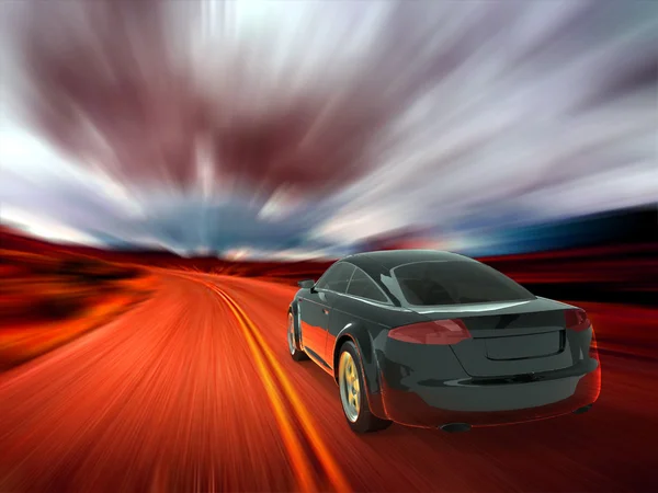 Fast car moving with motion blur — Stock Photo, Image