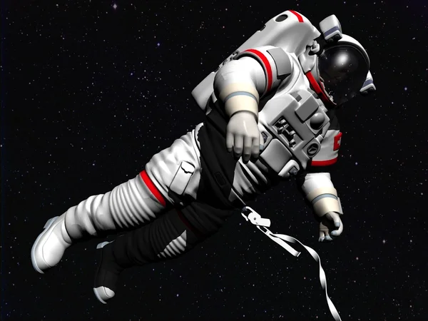 Flying astronaut in space — Stock Photo, Image