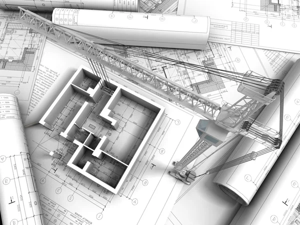 3D plan drawing — Stock Photo, Image