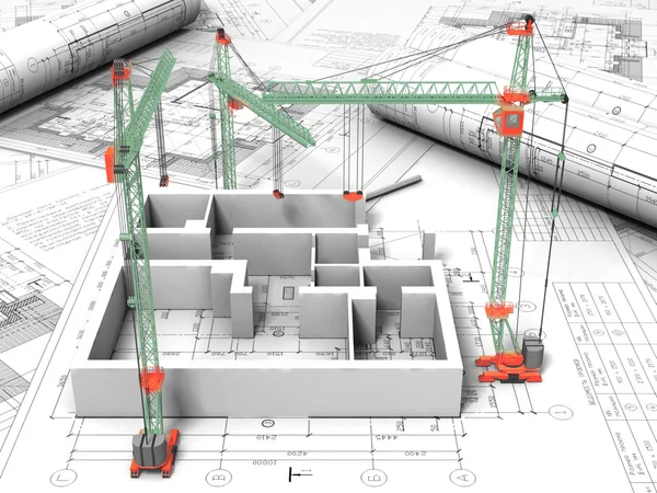 3D-Planzeichnung — Stockfoto