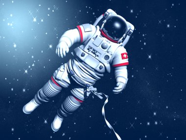 yıldız karşı bir uzayda astronot-üzerinde