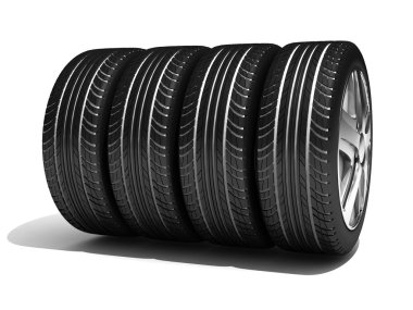 tekerlekler üzerinde beyaz izole kış. illüstrasyon.