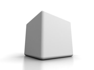 izole yansıması ile beyaz arka plan üzerinde beyaz kutu boş