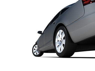 Beyaz bir arka plan üzerinde izole spor araba